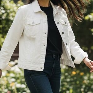 Classic White Denim Jacket for Women